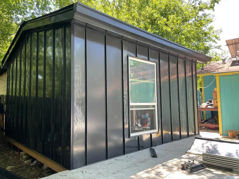 Black standing seam metal wall panels for Metal Roof Installation in Summerlin South